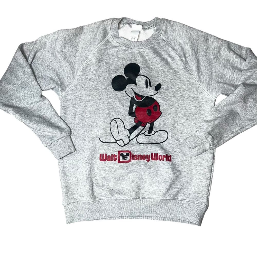Walt Disney World gray classic Mickey Mouse crew neck sweatshirt sz  adult small